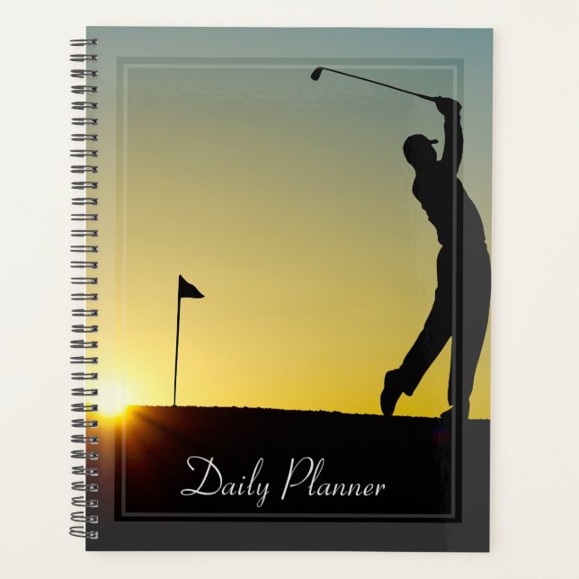HAMbWG - Photo Daily Planner - Golfer in Sunset (Front)