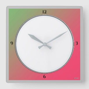 HAMbWG Pink, green, white and black  - Wall Clock