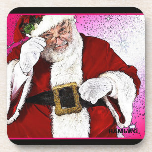 HAMbWG - Plastic Coasters (6) - Santa Claus