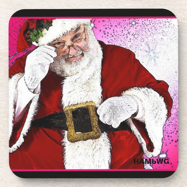 HAMbWG - Plastic Coasters (6) - Santa Claus (Front)