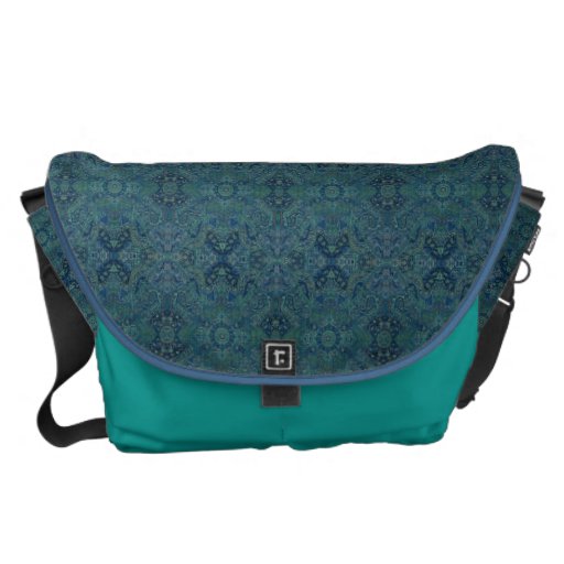 Image of HAMbWG =- Rickshaw Bag - Aqua Teal Bohemian Commuter Bag