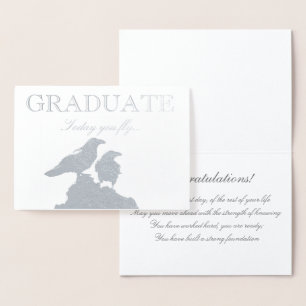 HAMbWG - Silver Foil Card - Graduate - Two Ravens