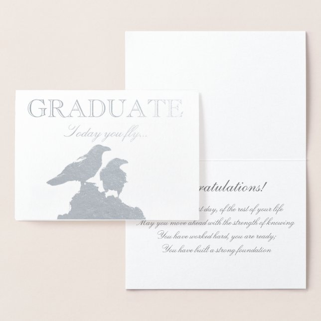 HAMbWG - Silver Foil Card - Graduate - Two Ravens (Display)