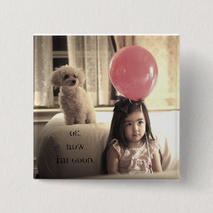 HAMbWG - Square Button - Girl with Balloon