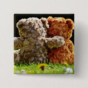 HAMbWG - Square Button - Teddy Bear Friends