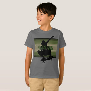 HAMbWG - T Shirt - Olive SkateBoarder