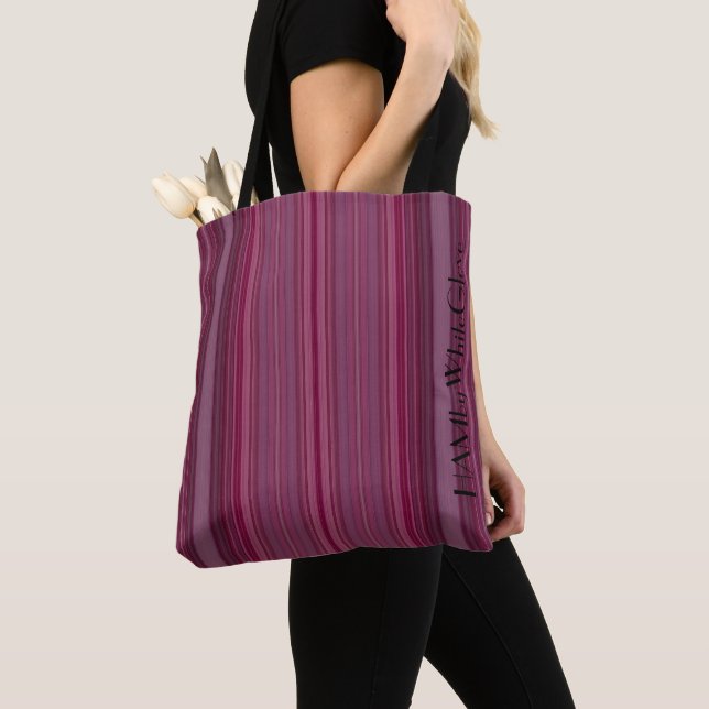 HAMbWG - Tote Bag - Ruby Gradient Stripes (Close Up)