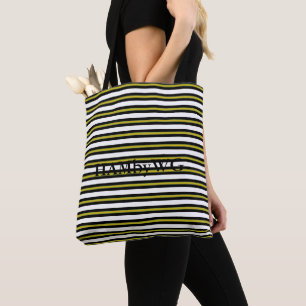 HAMbWG - Tote - Black/White/Yellow Stripes Bag
