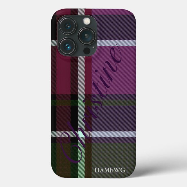 HAMbWG  Tough Xtreme Phone Case - Teal Plum Plaid (Back)