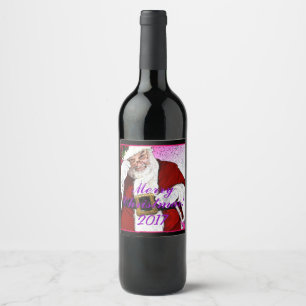HAMbWG - Wine Bottle Label - Santa Claus