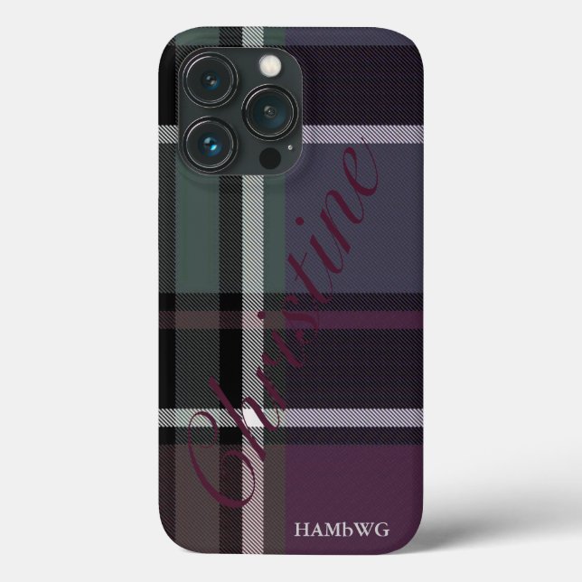 HAMbWG  Xtreme Phone Case - Soft Amethyst Plaid (Back)