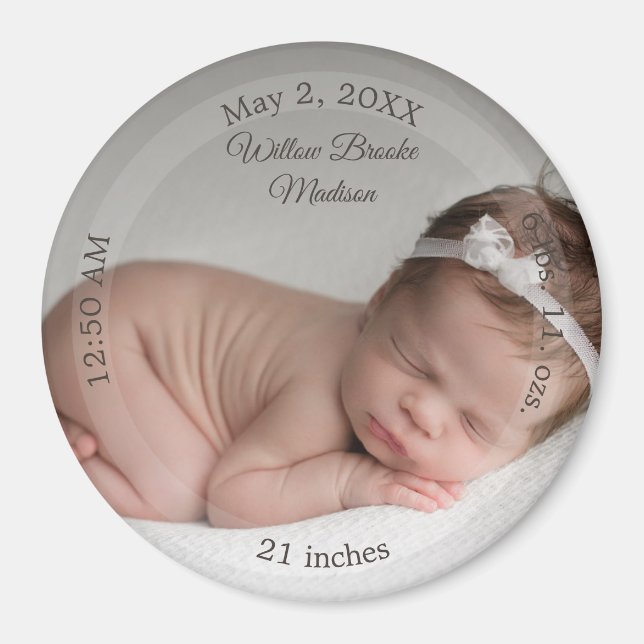 HAMbyWG - Baby Birth Announcement Magnet (Front)