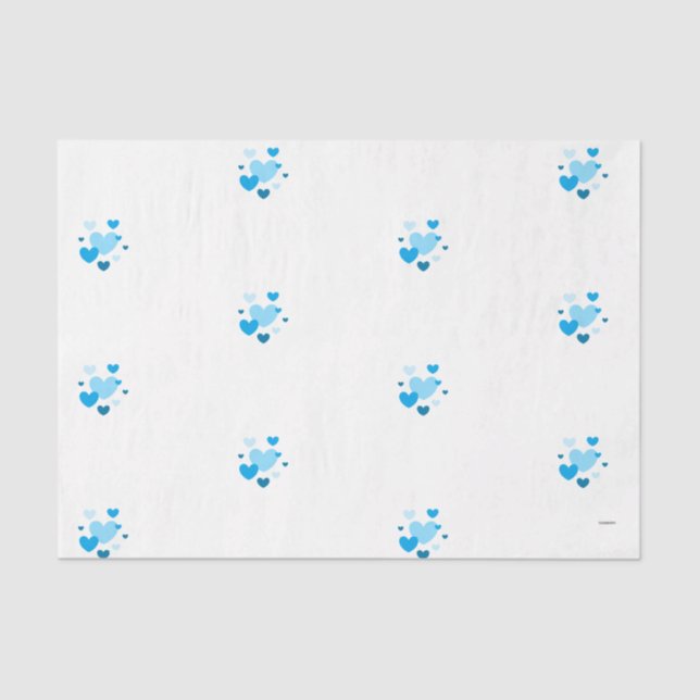 HAMbyWG - Baby blue hearts Tissue Paper (Front)