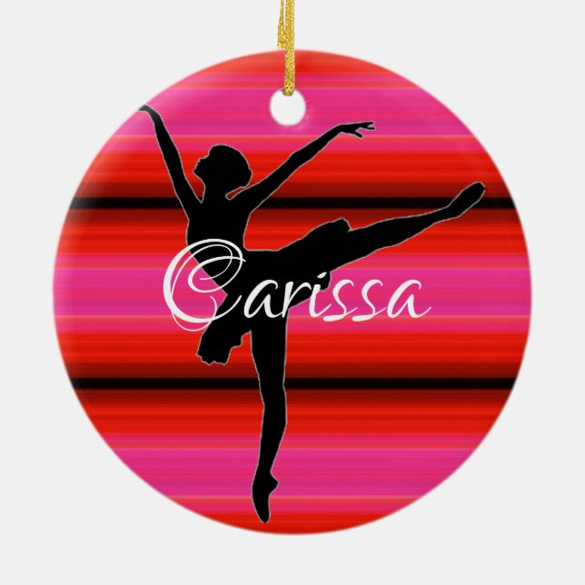 HAMbyWG - Ballet Dancer with Red and Pink Ceramic Tree Decoration (Back)