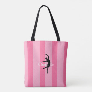 HAMbyWG - Ballet Theme with Two Toned Pink Stripes Tote Bag
