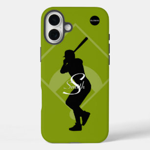 HAMbyWG - Baseball Player Graphic & Your Name iPhone 16 Plus Case