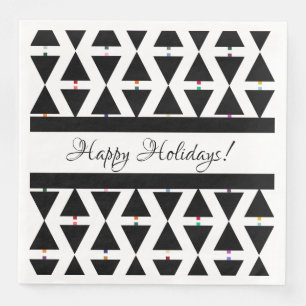 HAMbyWG - Black and White - Christmas Trees Napkin