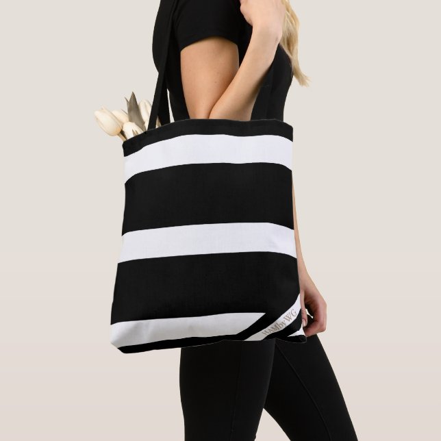 HAMbyWG - Canvas Shoulder Bag - Black & White Logo (Close Up)
