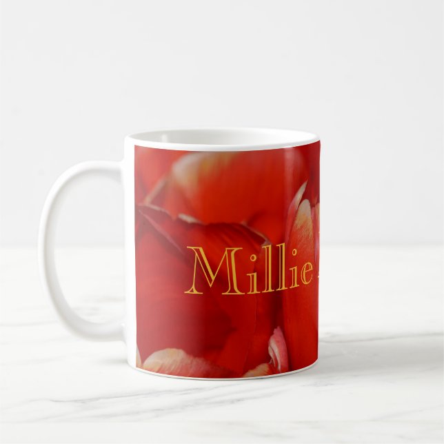 HAMbyWG - Coffee Mug - Red Tulips w Name (Left)