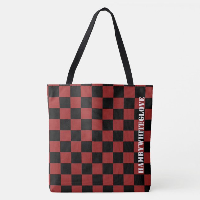 HAMbyWG - Custom Colour Black Chequered Tote Bag (Front)
