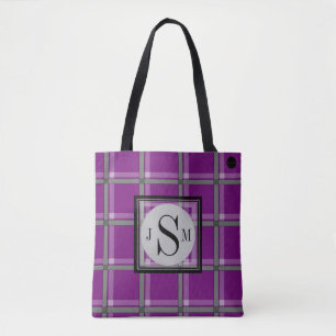 HAMbyWG - Custom Name & Monogram Tartan Tote Bag