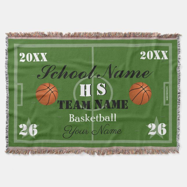 HAMbyWG Customisable Basketball Throw Blanket (Front)