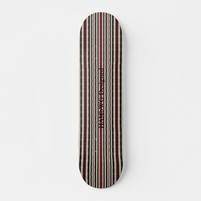 HAMbyWG Design- Skateboard - Black Red Bone Stripe (Front)