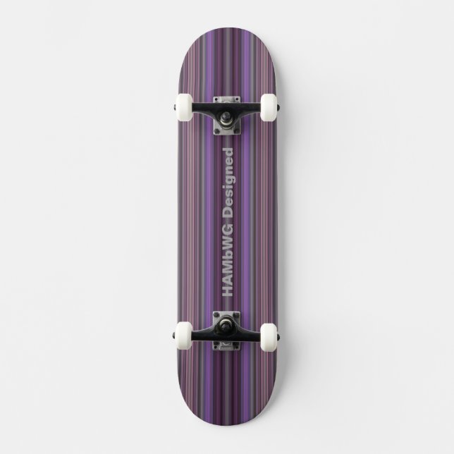 HAMbyWG Designed Skateboard - Plum  Purple Stripes (Front)