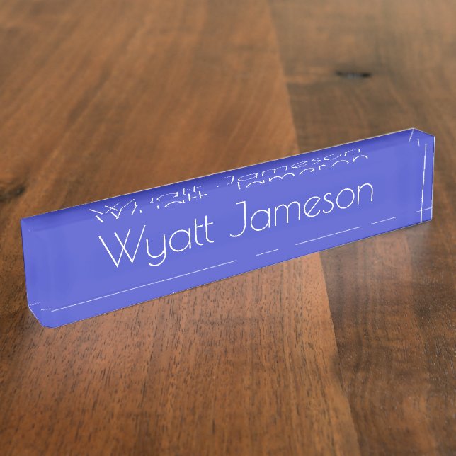 HAMbyWG - Desk Name Plate - Blue (Side)