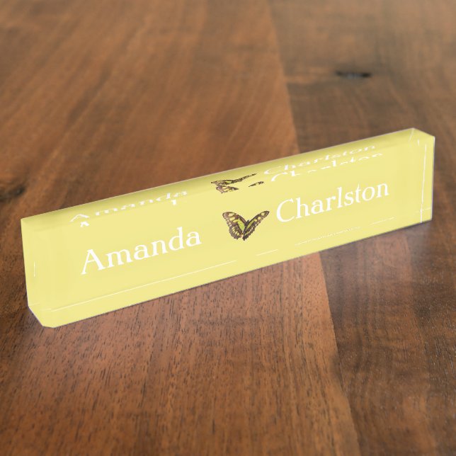 HAMbyWG - Desk Name Plate -Butter Yellow (Side)