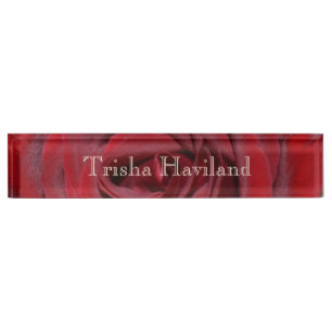 HAMbyWG Desk Name Plate - Classic Red Rose