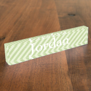 HAMbyWG - Desk Name Plate - Lime Stripe