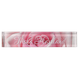 HAMbyWG Desk Name Plate - Pale Pink Rose