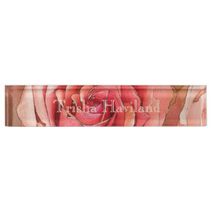 HAMbyWG Desk Name Plate - Peach Rose