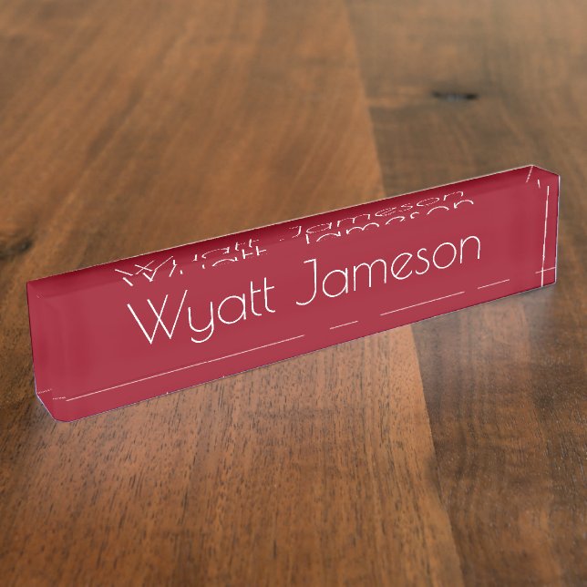 HAMbyWG - Desk Name Plate - Red (Side)