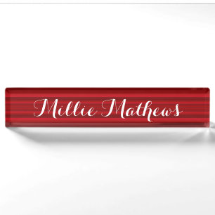 HAMbyWG - Desk Name Plate - Red Gradient