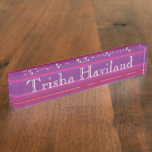 HAMbyWG Desk Name Plate - Rose Pink Violet