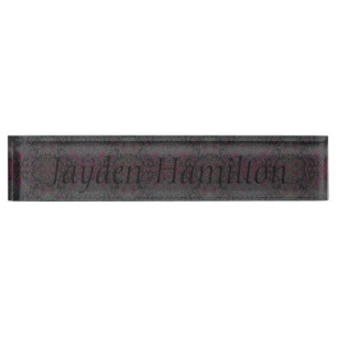 HAMbyWG - Desk Name Plate - Snake Pink/Grey