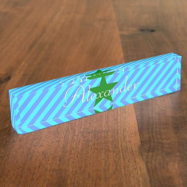 HAMbyWG - Desk Nameplate - Two Tone Mint (Side)