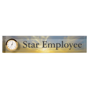 HAMbyWG - Desk Nameplate with Clock