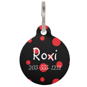 HAMbyWG - Dog Name Tag - Crazy Red Polka Dot