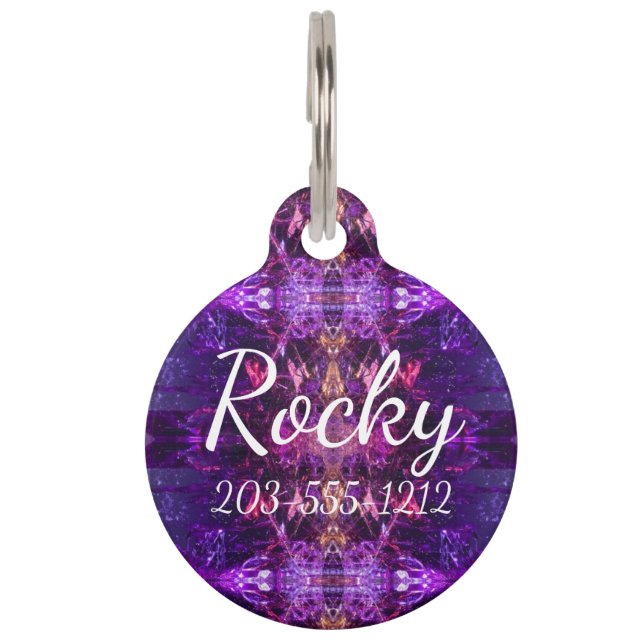 HAMbyWG - Dog Name Tag - Purple Amethyst Colour (Front)