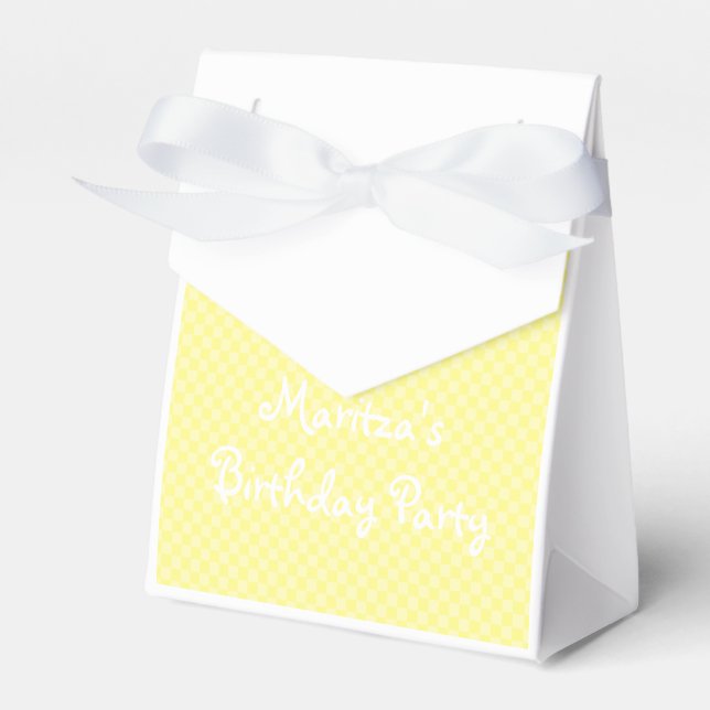 HAMbyWG - Favour Box - Yellow Gingham - Your Words (Front Side)