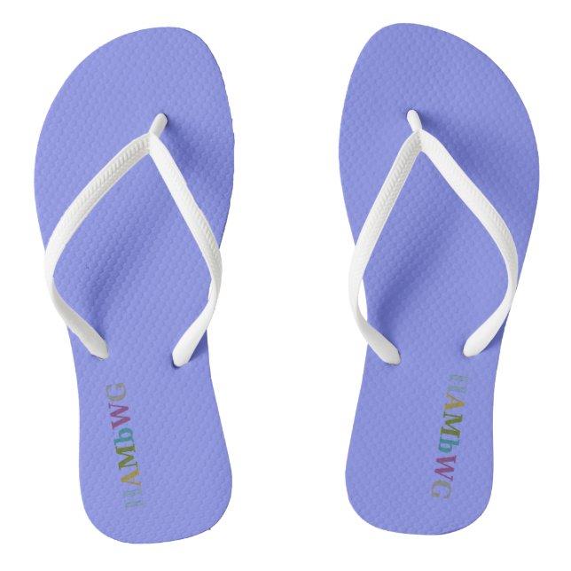 HAMbyWG - Flip-Flops -  Periwinkle w Multi Logo Flip Flops (Footbed)
