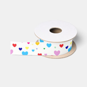 HAMbyWG - Gift Ribbon - Colourful Hearts Satin Ribbon