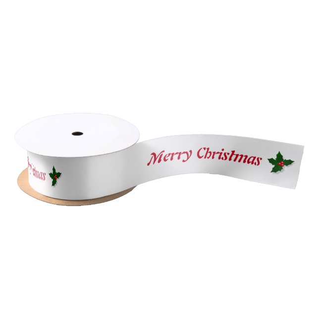 HAMbyWG - Gift Ribbon - Merry Christmas Ribbon Satin Ribbon (Spool)