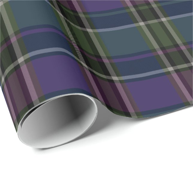 HAMbyWG Gift Wrap 30X6 - Purple/Sage Plaid (Roll Corner)