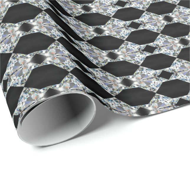 HAMbyWG - Gift Wrap - Diamonds against Black (Roll Corner)