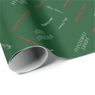HAMbyWG - Gift Wrap -  Merry Christmas Green Paper