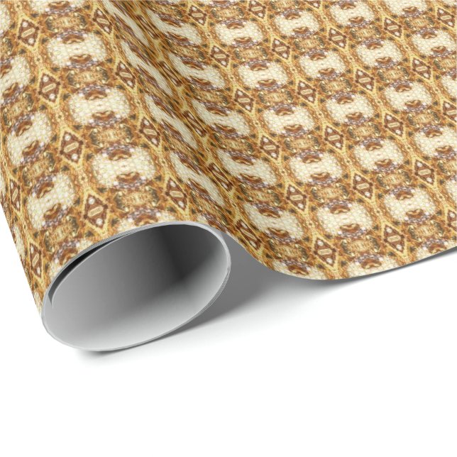 HAMbyWG - Gift Wrap - Tiny Gold Hearts Filigree (Roll Corner)